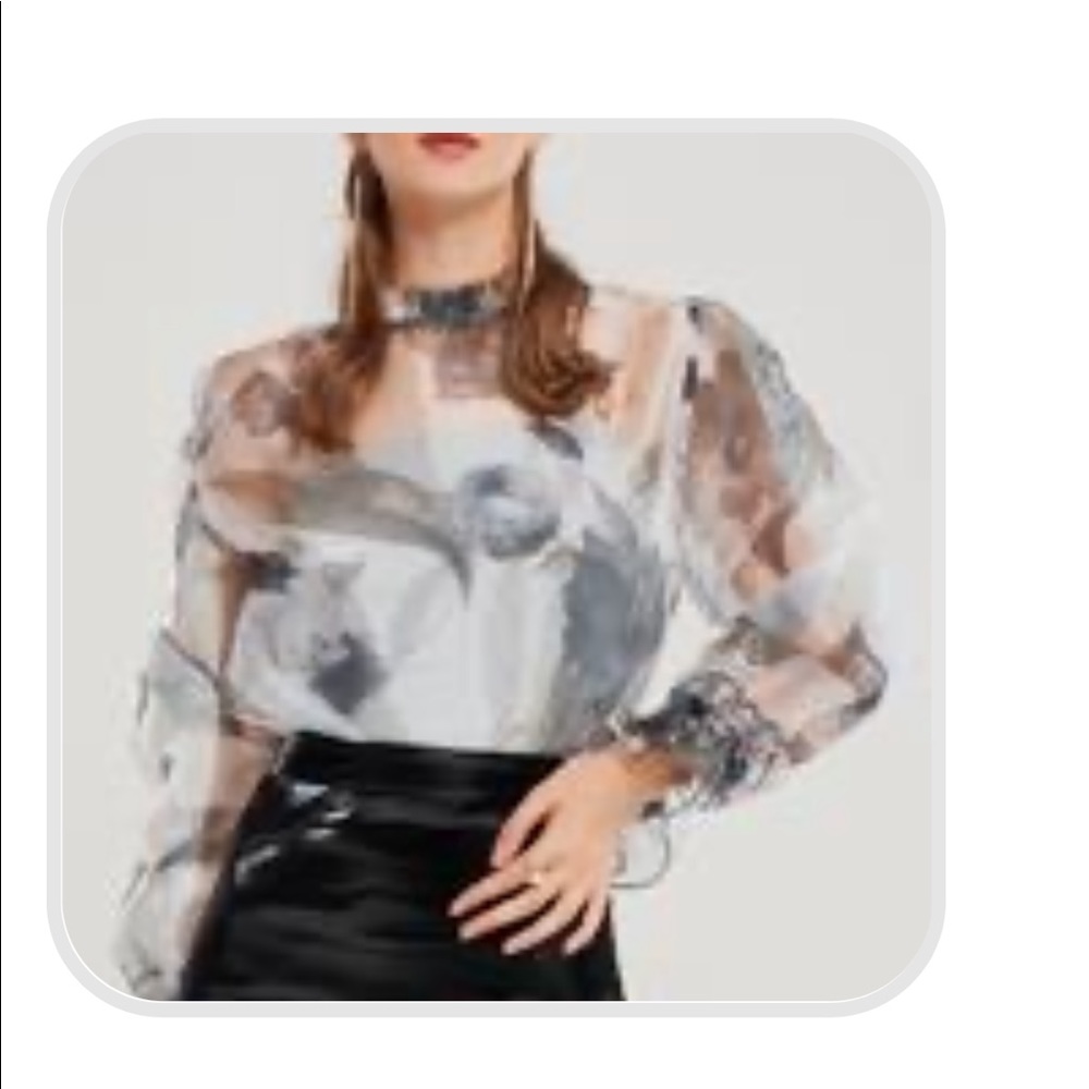 storets Estella Monochrome Floral Blouse